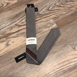 Express gray reversible skinny neck tie